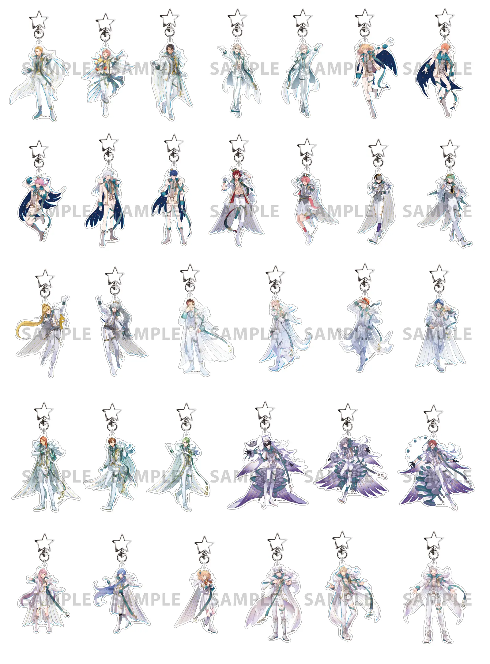 星カラビナ付きアクリルチャーム